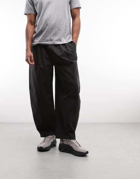 Weekday pull on barrel leg trousers in black