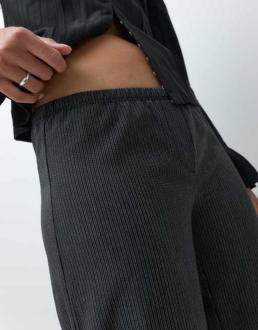 Weekday pull on pants in black pinstripe, 4 of 5