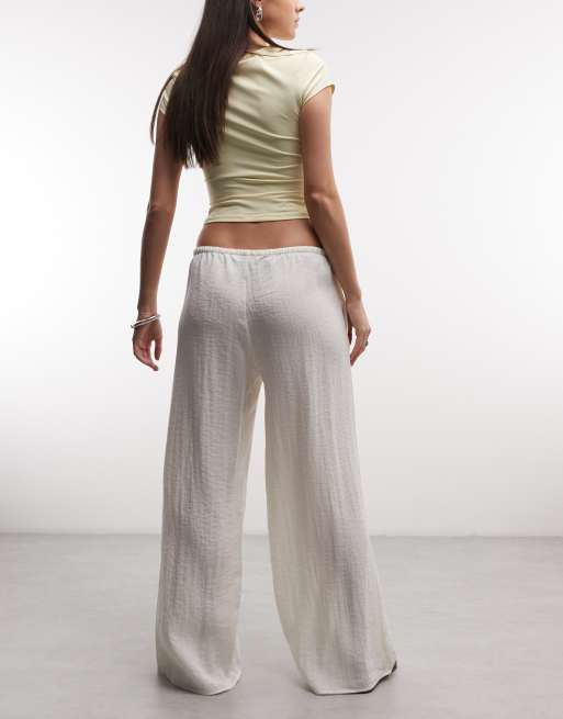 Weekday pull on wide leg crinkle pants in white exclusive to ASOS, 5 of 5