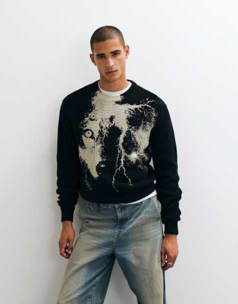 Weekday pull oversize avec motif loup noir - view 1