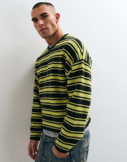 Weekday - Pull oversize coupe carrée à rayures - Vert, 5 de 9