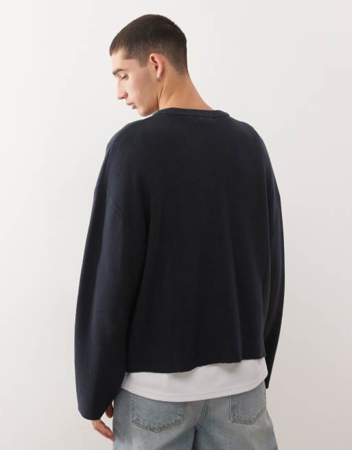 Weekday - Pull oversize coupe carrée - Bleu marine, 3 de 5