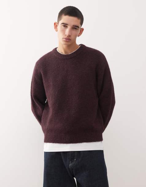 Weekday – Pullover aus Wollmix in burgunderrot meliert - view 1