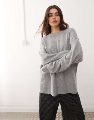 Weekday - Pullover aus Wollmix in grau meliert