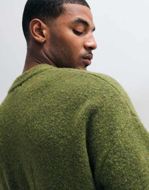 Weekday Pullover aus Wollmix in Khaki-Melange, 3 von 5