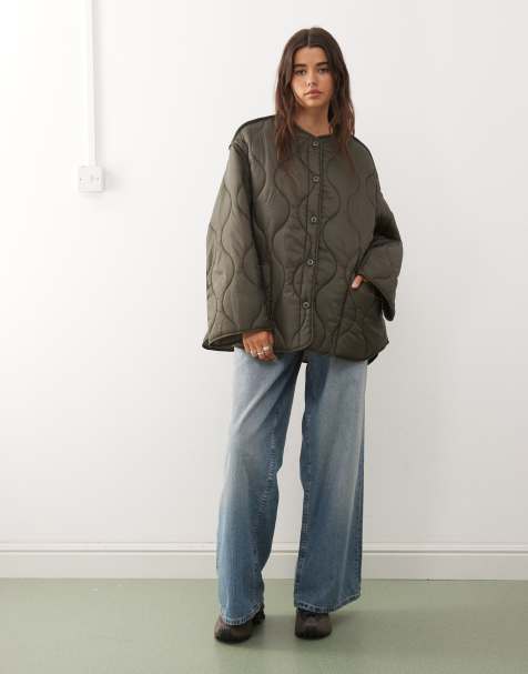 Weekday quilted jacket in khaki - view 1