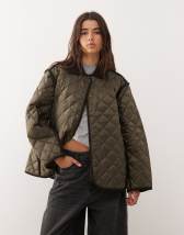ASOS EDITION denim bomber jacket with tab sleeve detail in washed black