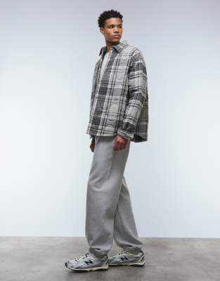 Weekday Quilted Overshirt In Gray
