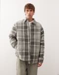 [Weekday] Weekday quilted overshirt in grey check S Grey check