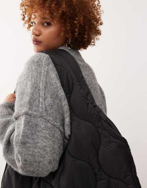 Weekday quilted tote bag in black | ASOS