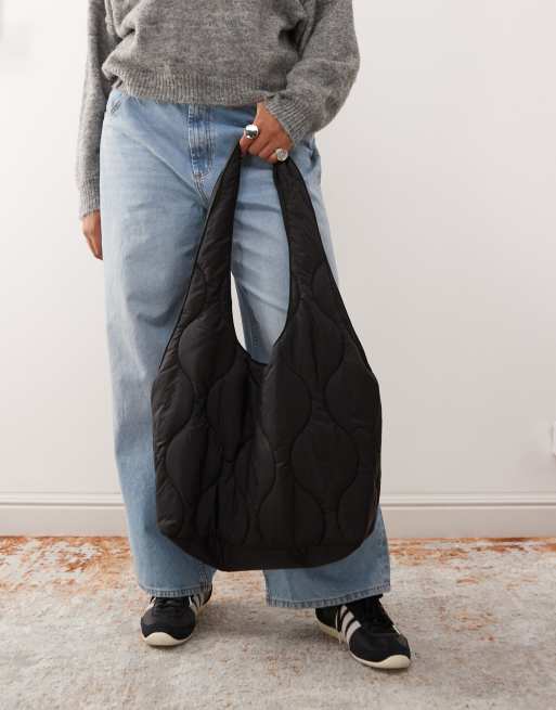 Weekday quilted tote bag in black | ASOS