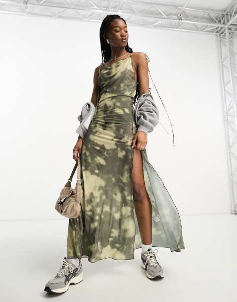 Camo print best sale maxi dress