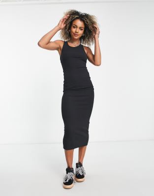 Weekday Racer Back Dress In Black