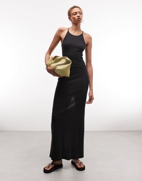 Weekday racer back maxi dress in black - view 1