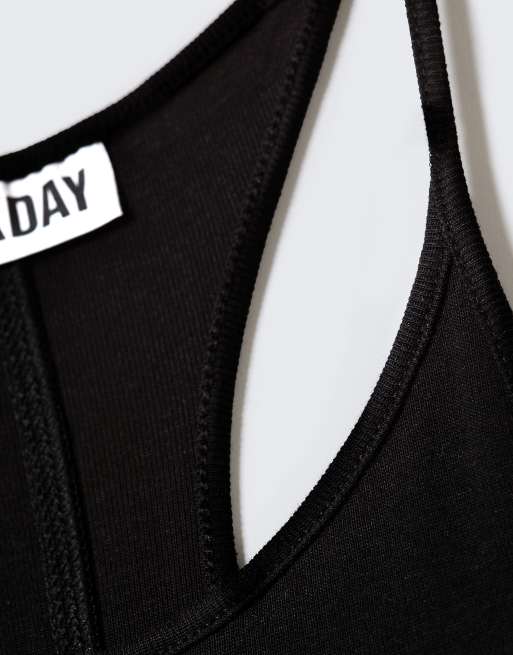 Weekday racer back maxi dress in black, 5 of 5