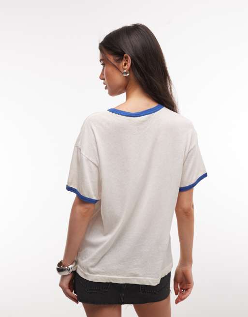Weekday - Råhvid T-shirt med grafisk 'Margherita Lover'-print, 4 af 4