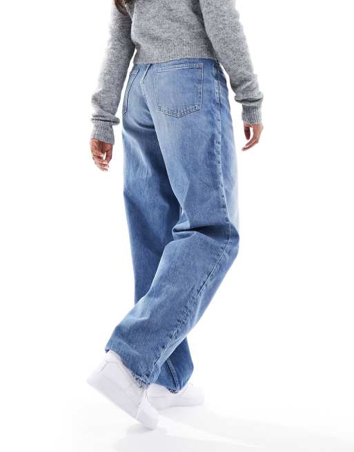 Weekday - Rail - Jeans ampi dritti a vita medio alta blu, 2 di 5