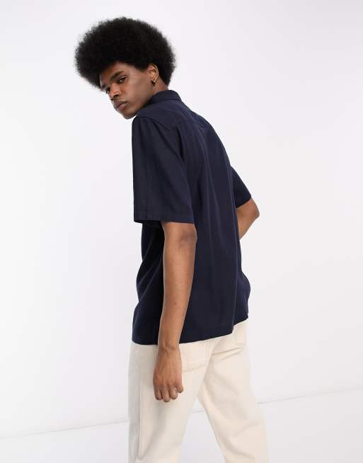 Weekday randy short sleeve shirt in navy