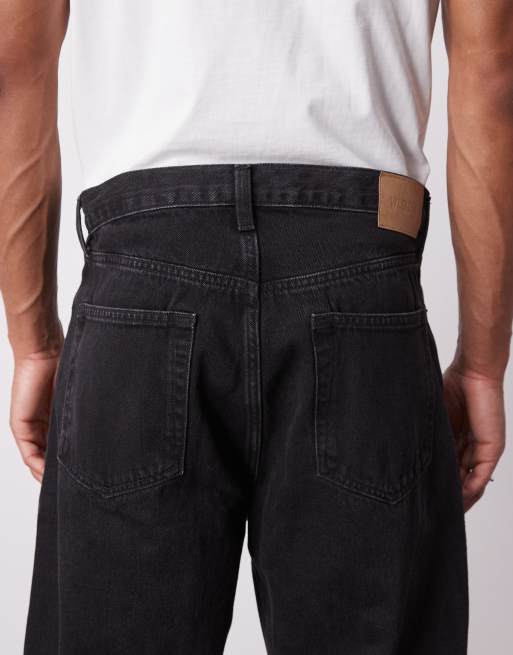 Weekday – Ray – Czarne jeansy o luźnym kroju ze zwężanymi nogawkami, 4 z 5