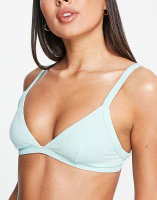 Weekday – Ray – Triangle-Bikinioberteil in Aquablau