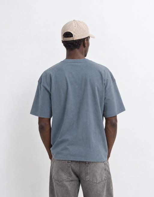 Weekday - Recht oversized T-shirt in staalgrijs, 6 van 9