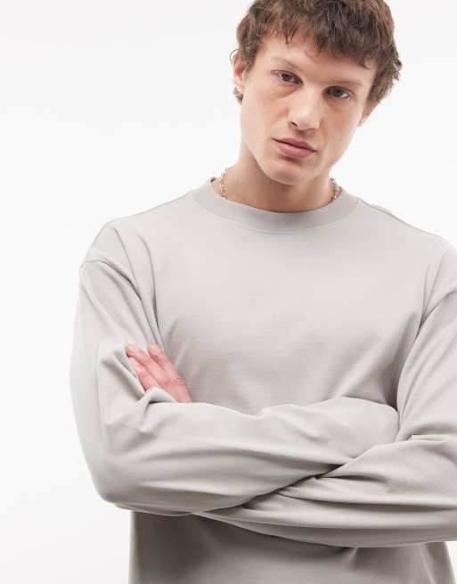 Weekday - Recht oversized T-shirt met lange mouwen in zandkleur, 3 van 5