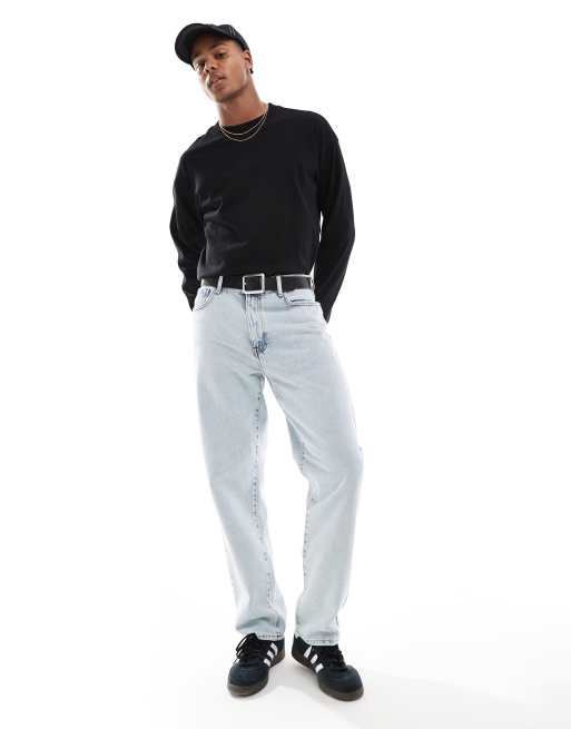 Weekday - Recht oversized T-shirt met lange mouwen in zwart, 2 van 4