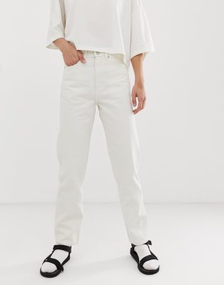 off white straight leg jeans