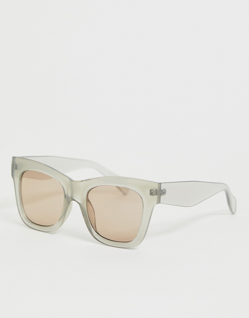 Weekday recycled edition Voyage sunglasses in grey-White