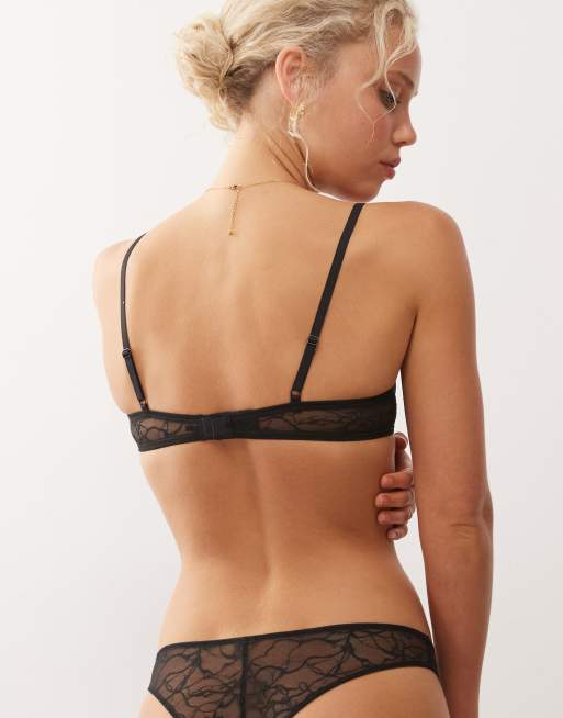 Weekday - Reggiseno in pizzo nero con ferretto, 2 di 4