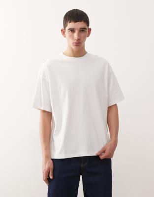 Weekday Relaxed Boxy Fit Heavyweight Jersey T-shirt In White