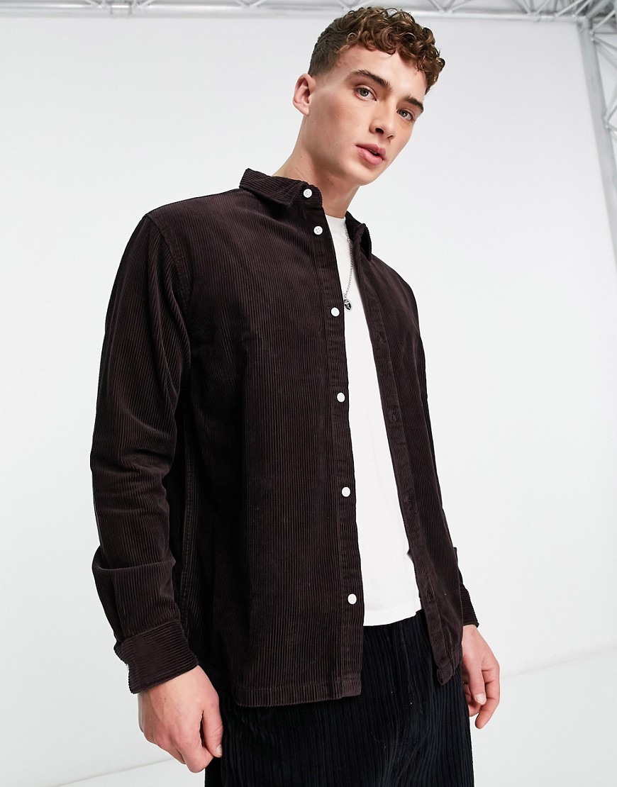 Weekday relaxed cord shirt in brown