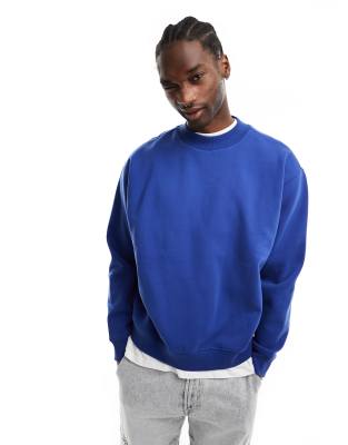 Weekday Relaxed Fit Heavyweight Jersey Sweatshirt In Blue