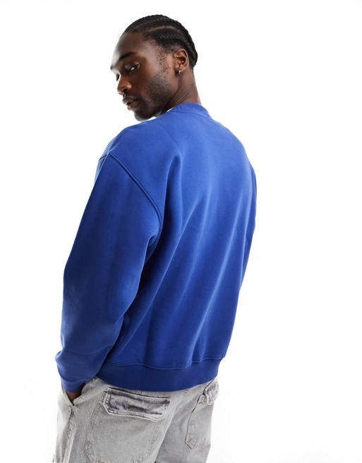Weekday relaxed fit heavyweight jersey sweatshirt in blue | ASOS