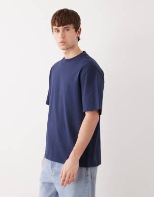 Weekday Relaxed Fit Heavyweight Jersey T-shirt In Blue