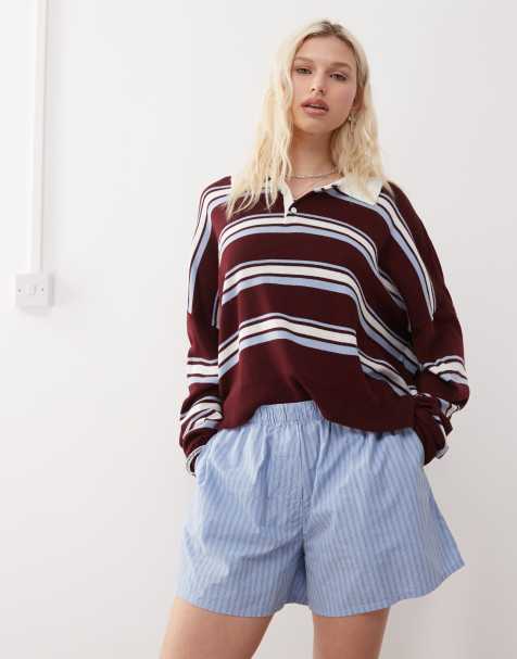 Weekday – Relaxed-Fit-Shorts in gestreiftem Blau - view 1