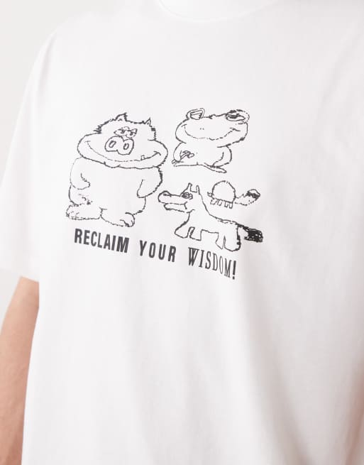 Weekday – Relaxed-Fit-T-Shirt in Weiß mit Grafikprint, 5 von 5