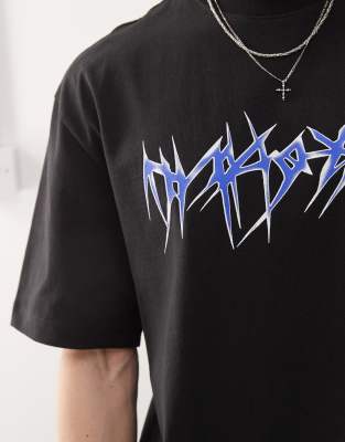 Weekday Relaxed Fit T-shirt With Graphic Print In Black