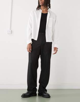 Weekday Relaxed Fit Tailored Pants In Black
