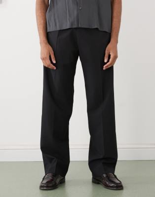Weekday Relaxed Fit Tailored Pants In Black