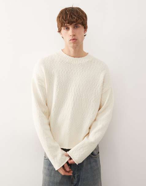 Weekday relaxed knit jumper in white