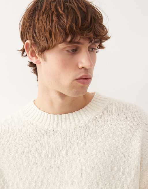 Weekday relaxed knit jumper in white, 5 of 5