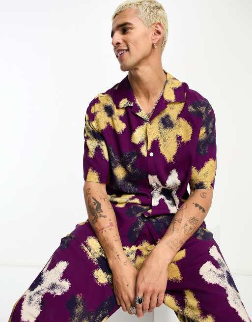 Weekday Relaxed resort short sleeve shirt in large flower print (part of a set)