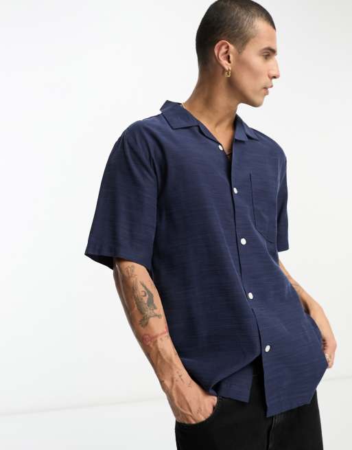 Weekday Unisex Oversized Short Sleeve Resort Shirt in Gray Exclusive to ASOS