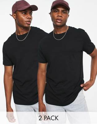 Weekday relaxed t-shirt 2-pack in black - ASOS Price Checker