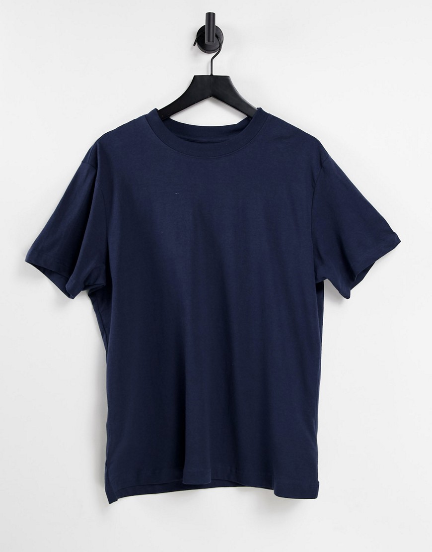 Weekday relaxed t-shirt in dark blue-Blues