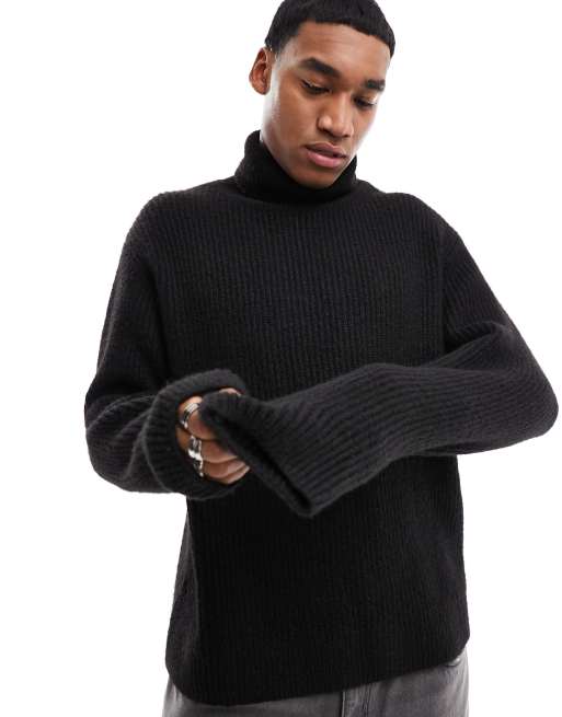 Weekday Renzo relaxed fit turtleneck jumper in black