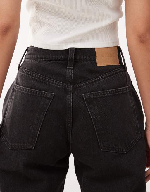 Weekday - Resolute - Jeans met stretch, hoge taille en rechte pijpen in zwart, 4 van 5