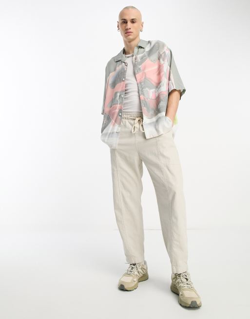 Weekday Resort Camicia a maniche corte oversize con stampa di