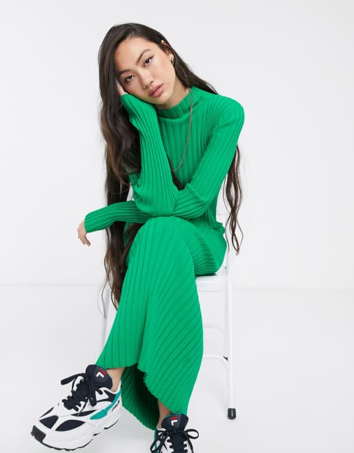 Green knit dress sale